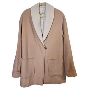 Apart cream/tan wool blend slouchy winter coat, vintage. Size 8.